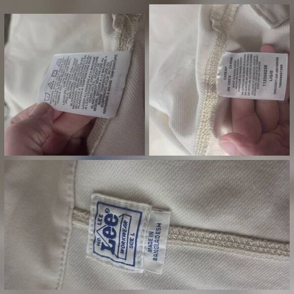 Lee Workwear Chore Shacket Jacket Top in Ivory Sz L - Picture 7 of 9